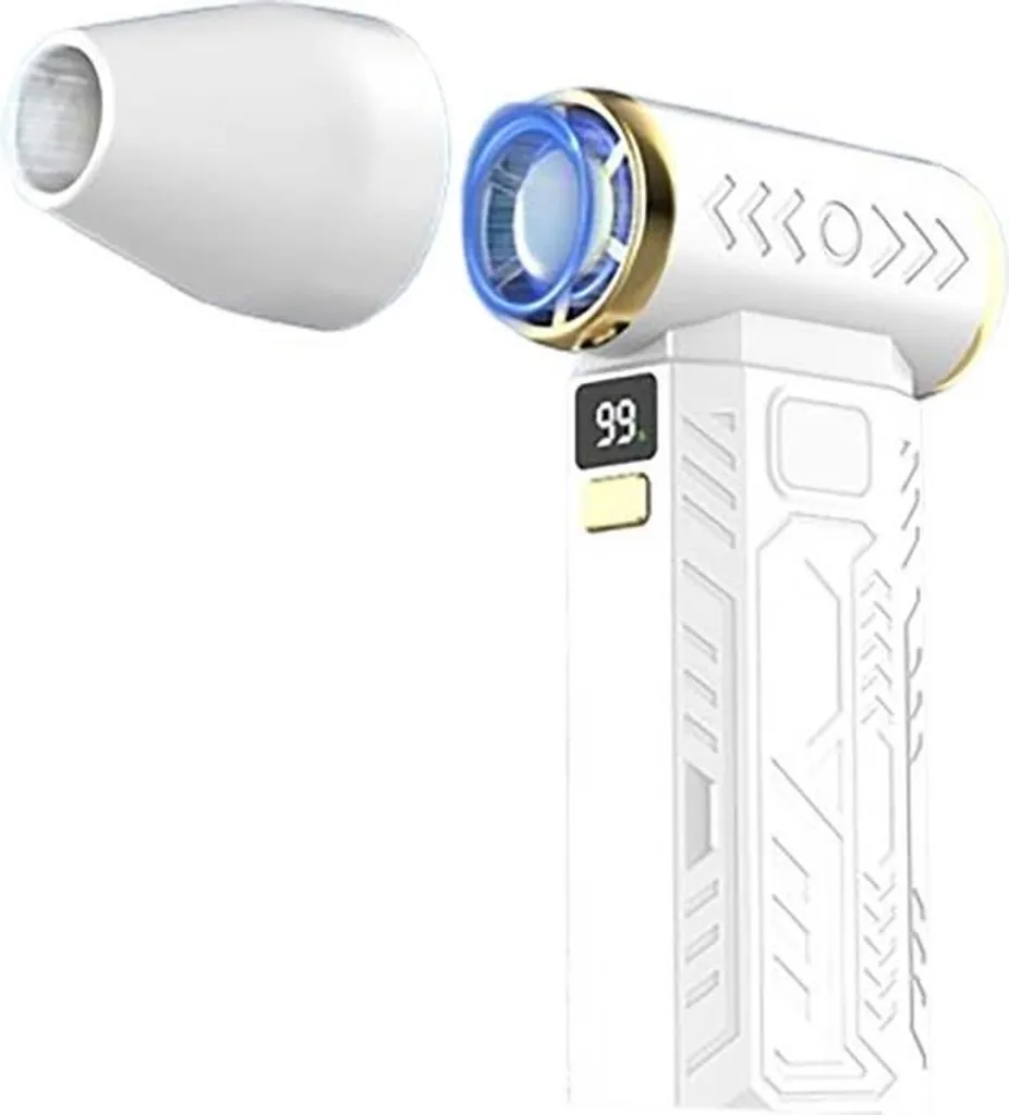 INF Turbo Blower Portatile Bianco: Design, Luce LED e Potenza USB-C
