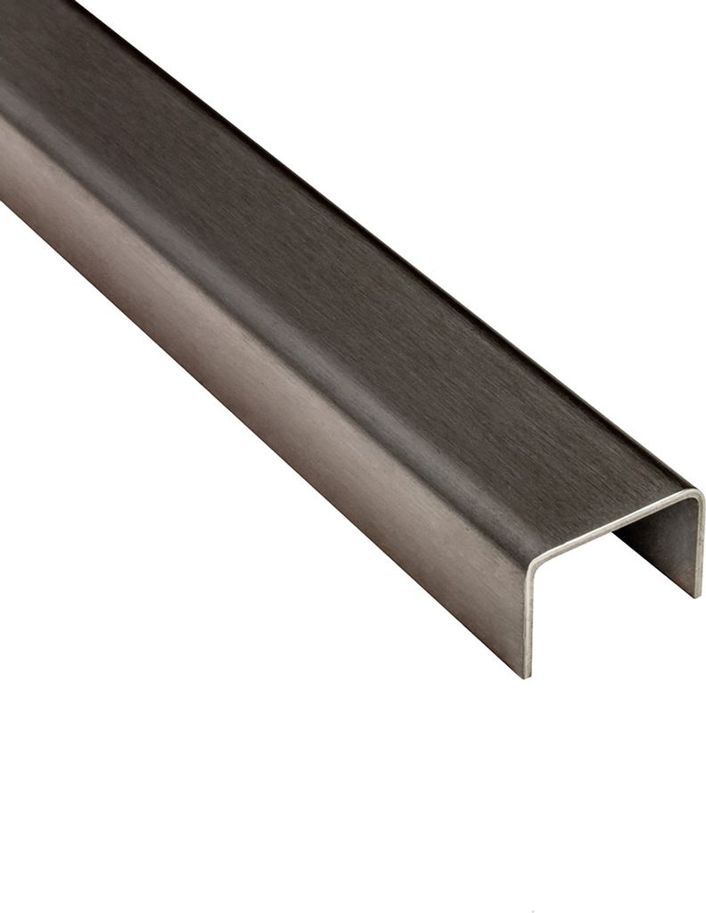 10x U Profil Edelstahlschiene Bordüre Fliesenschiene Edelstahl V2A L250cm H9mm B15mm gebürstet