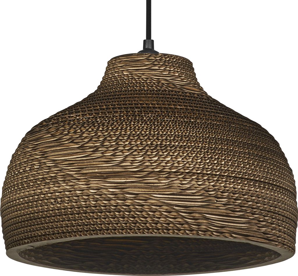OSRAM Pendelleuchte Decor Cardboard Hat braun aus Wellpappe, leicht, E27, 360 mm Durchmesser, Leuchtenschirm aus recyceltem Material, nachhaltig du...