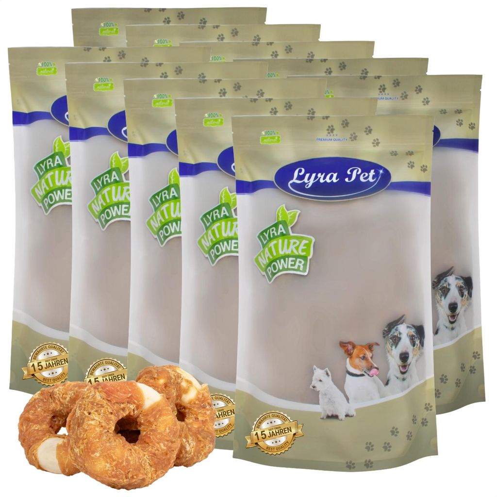 10 kg Lyra Pet Kauringe mit Hühnerbruststreifen