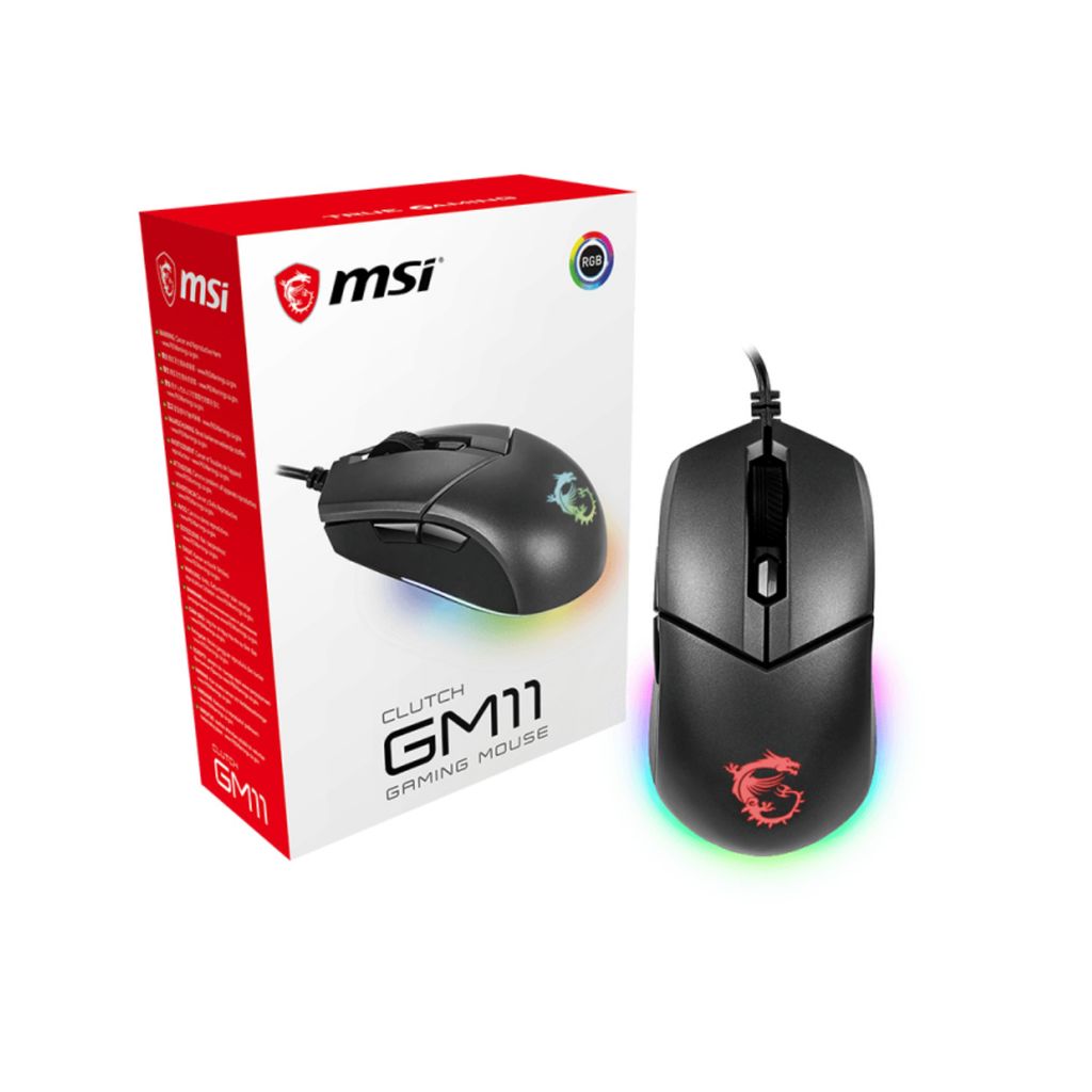 MSI Clutch GM11 Gaming Maus, Black, USB