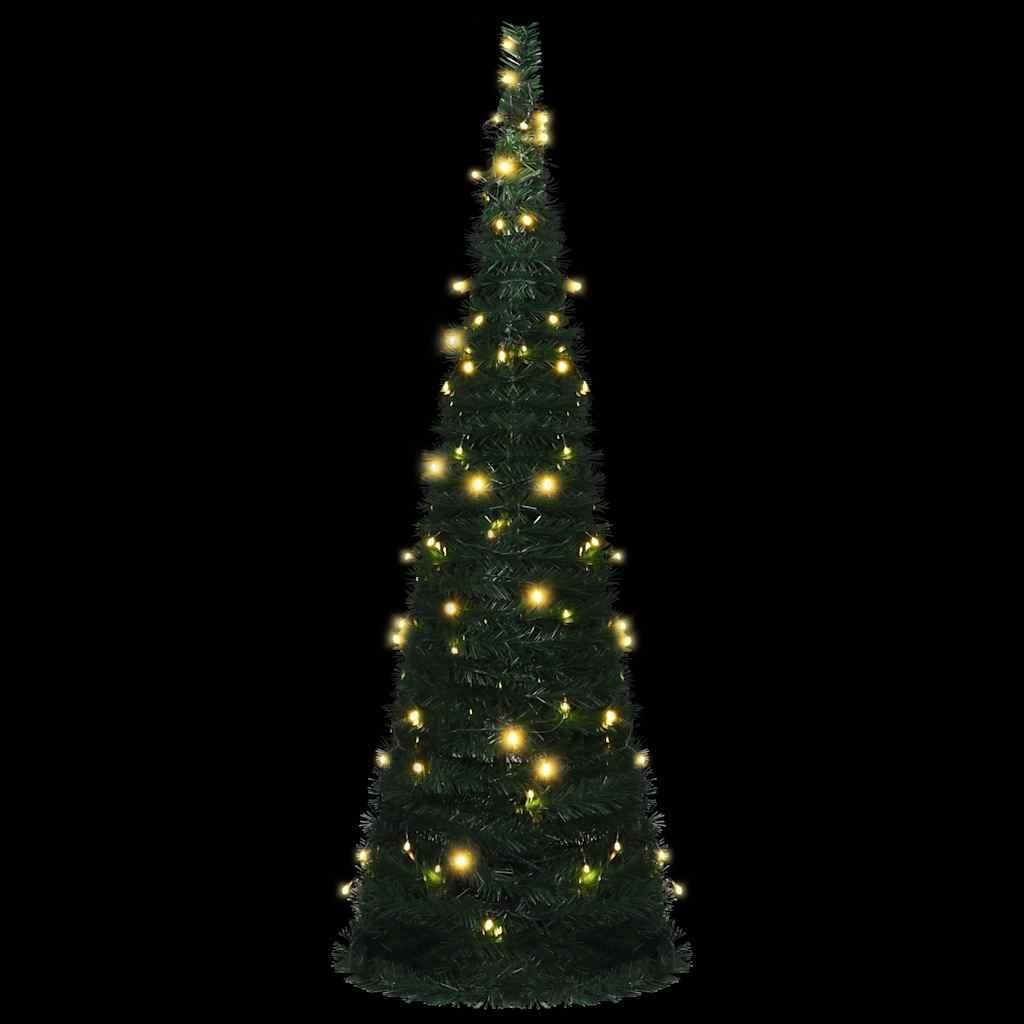 Sapin De Noël Artificiel 400 Cm Vert Avec Guirlandes LED - PVC, Forme Conique, 8 Modes Lumière, Pour Intérieur