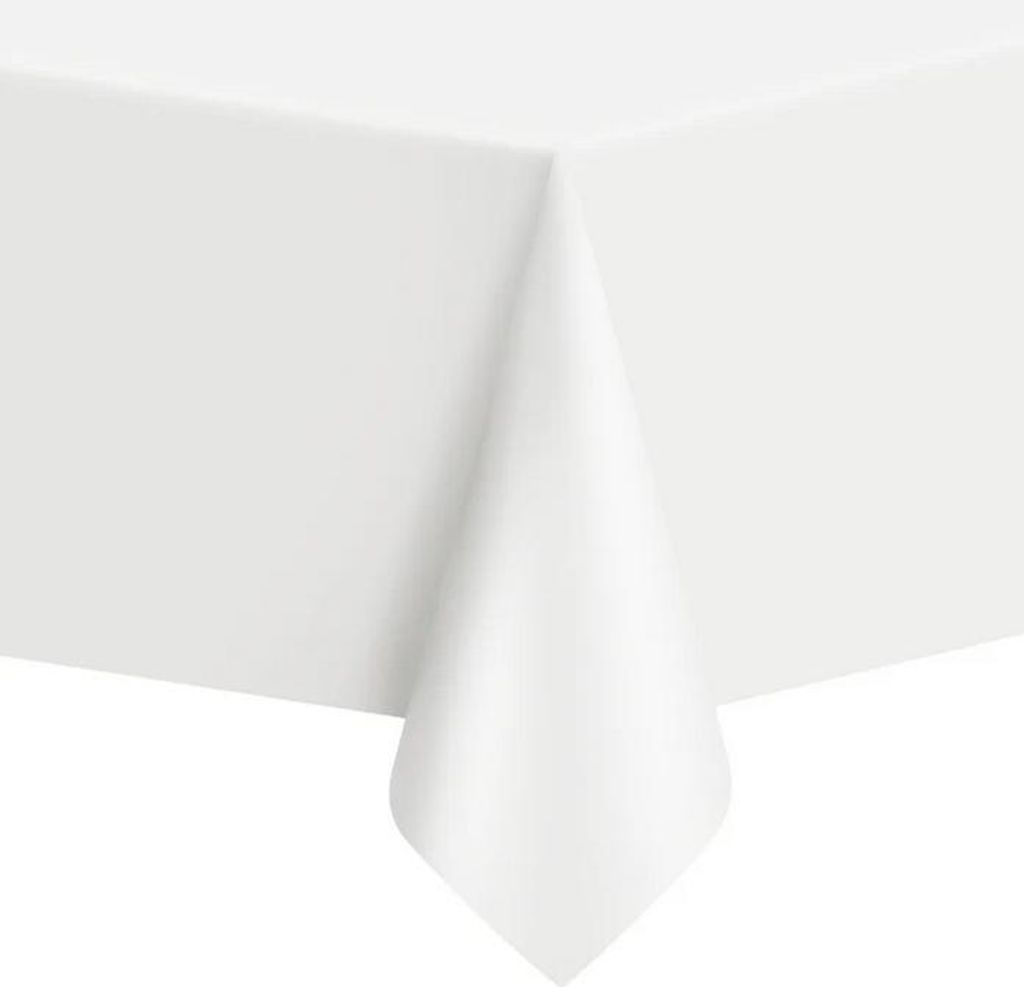 Folientischdecke WEISS Wachstuch Geburtstag Kommunion Taufe Produktbild 