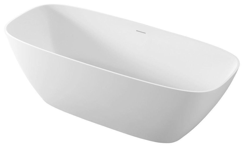 Polysan MEDINA Freistehende Badewanne 165x70x52cm, solid surface, weiß matt