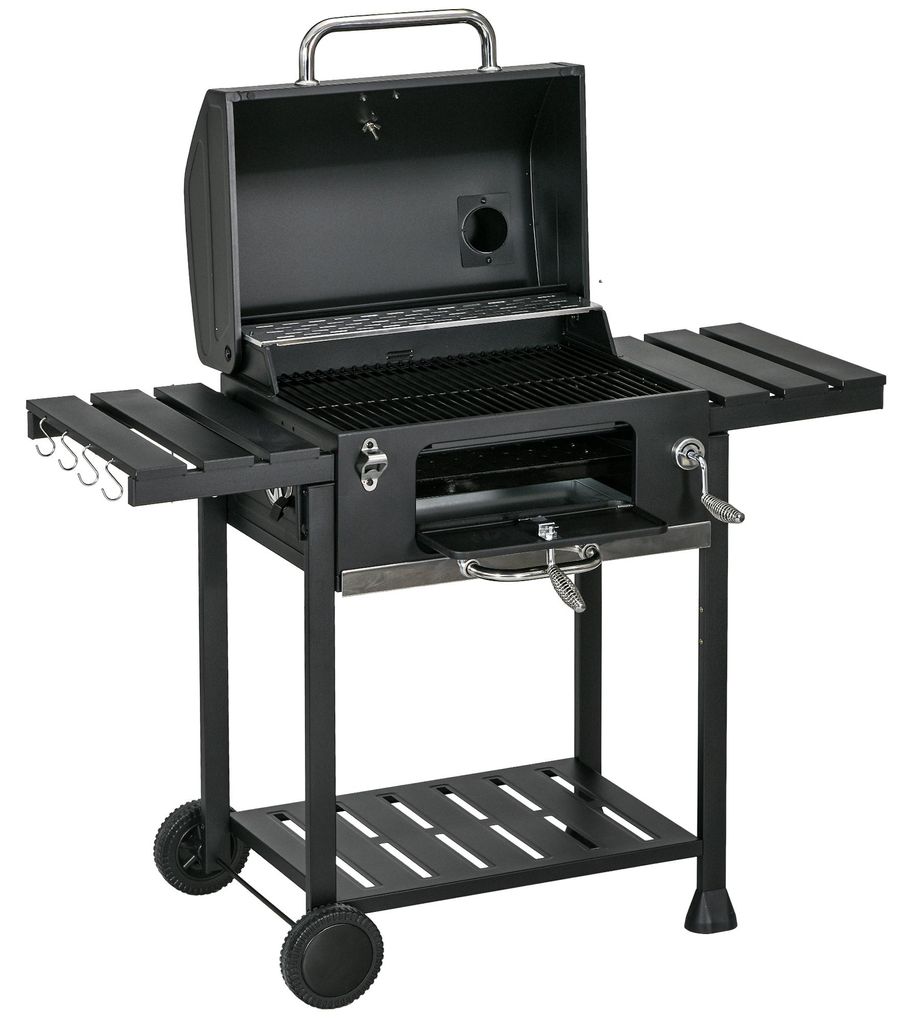 Outsunny houtskoolgrill, campinggrill met twee Productafbeelding 