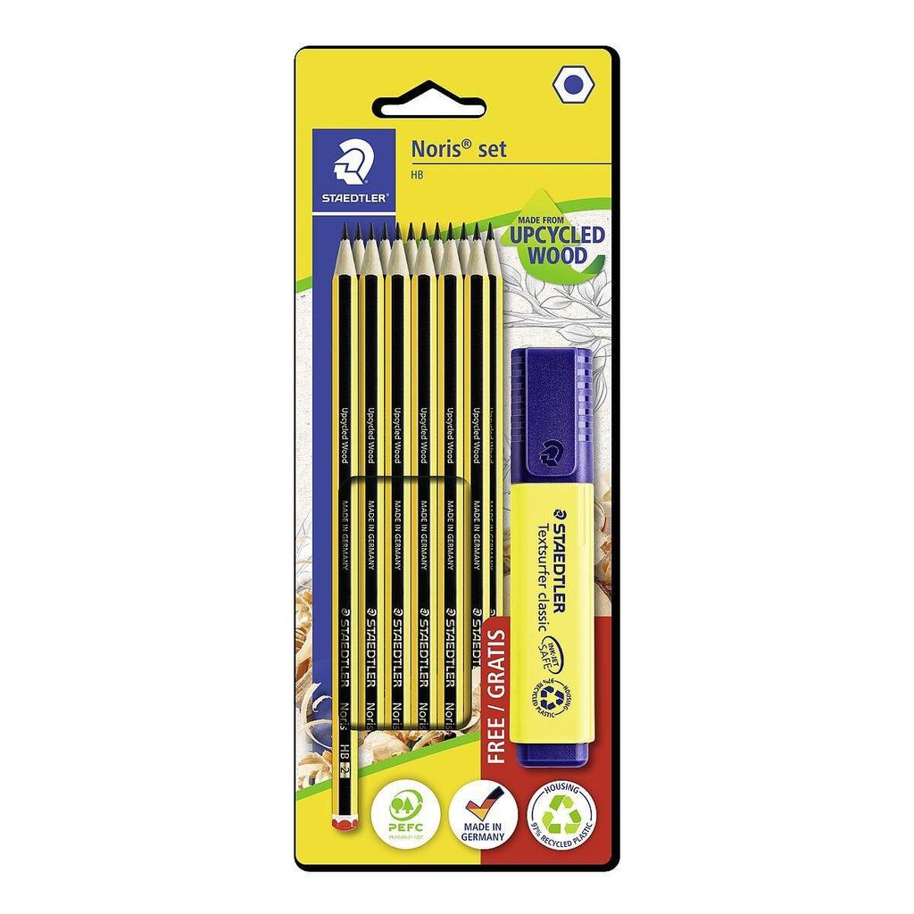 STAEDTLER Bleistift-Set Noris + GRATIS Textmarker