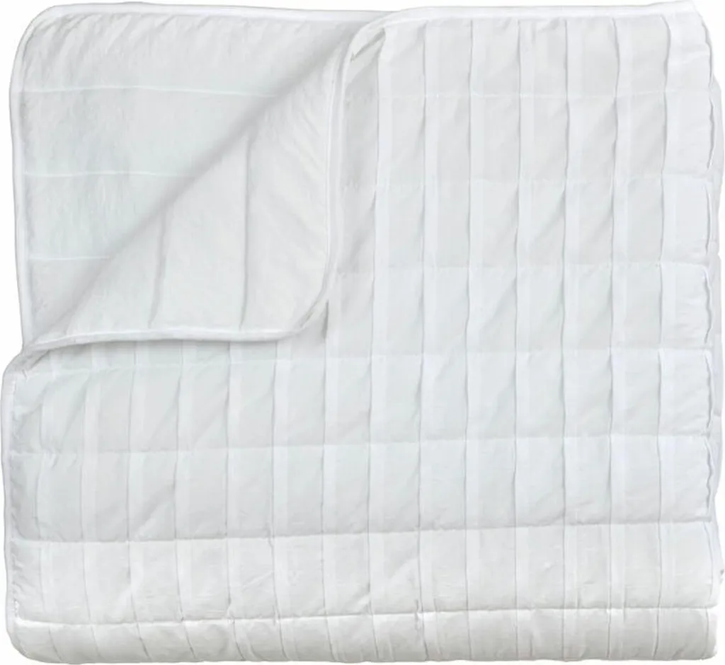 Dessus de lit blanc Wellen Pierre Cardin - Ensemble complet 2 pièces