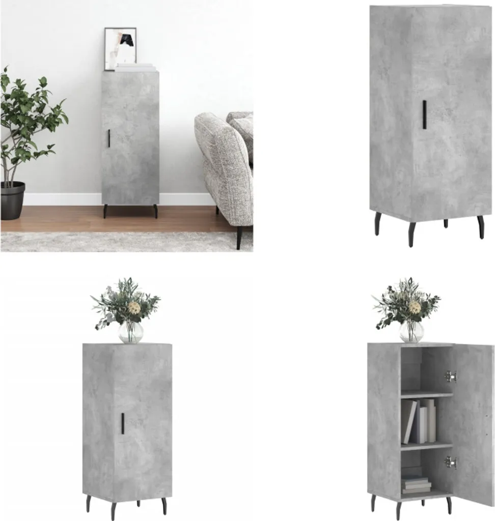 vidaXL Credenza Grigio Cemento: Arredo Slim per una Casa da Copertina