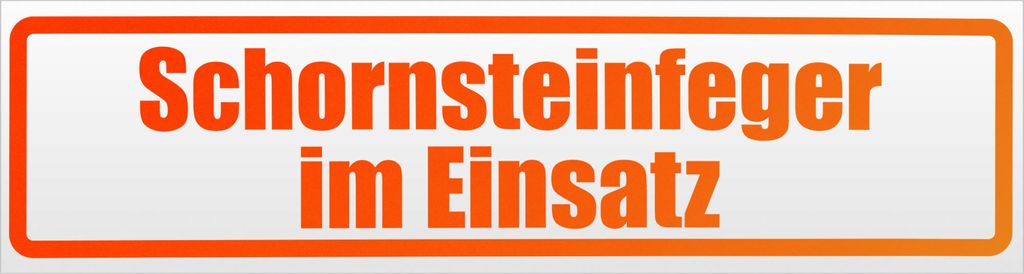 Kiwistar Schornsteinfeger im Einsatz Magnetschild Schild magnetisch - 60cm Neonorange - Magnetfolie für Auto PKW Kfz