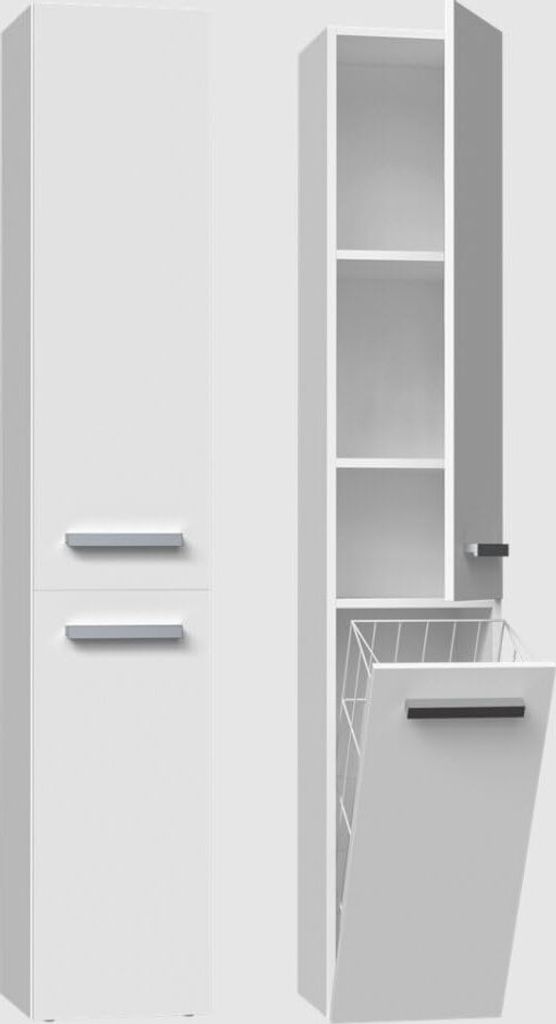 Mobile da bagno BDW, mobile da bagno alto, bianco Immagine del prodotto 