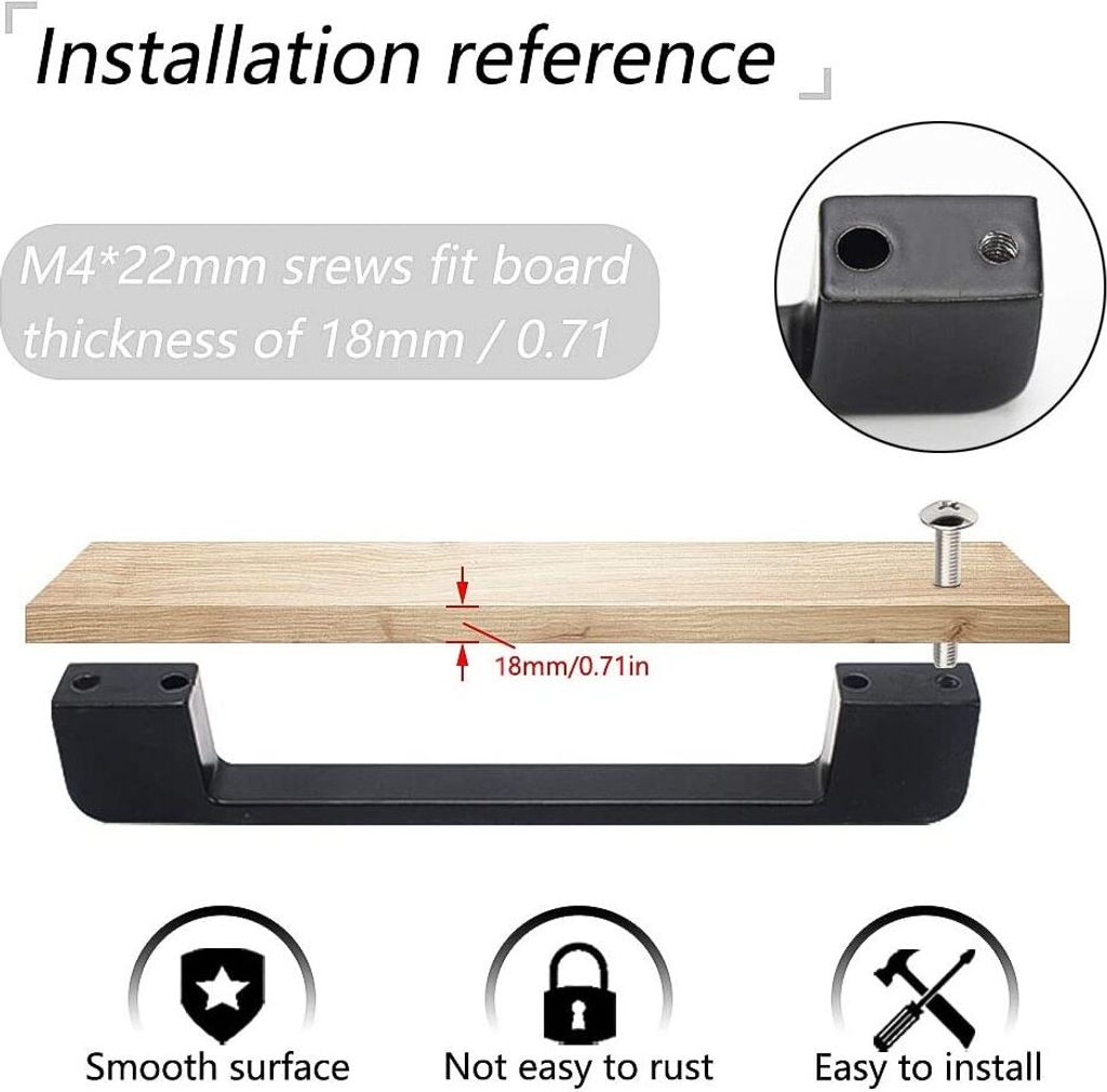 10 Stück schrankgriffe Schwarz Möbelgriffe 128mm , Rostfrei Produktbild 5