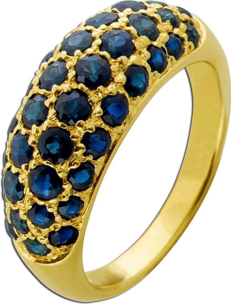 Saphirring Gold 585 14 Karat blaue Edelsteine 1.55ct 18