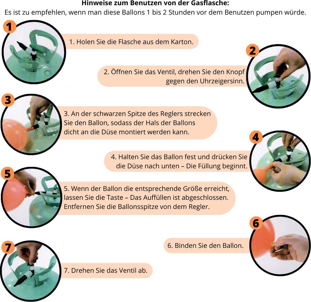 FORTENA Helium Balloon Gas – (7L) für ca. 30 Luftballons, Produktbild 4