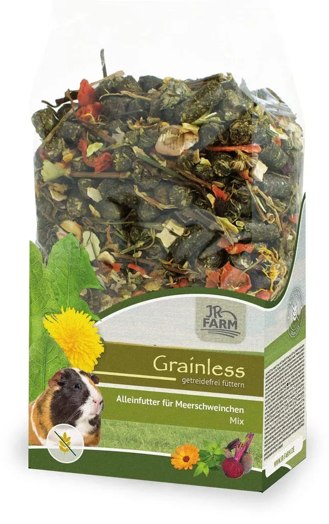 Mélange cochon d'Inde Grainless Mix riche en fibres - Lot 6x650g JR Farm