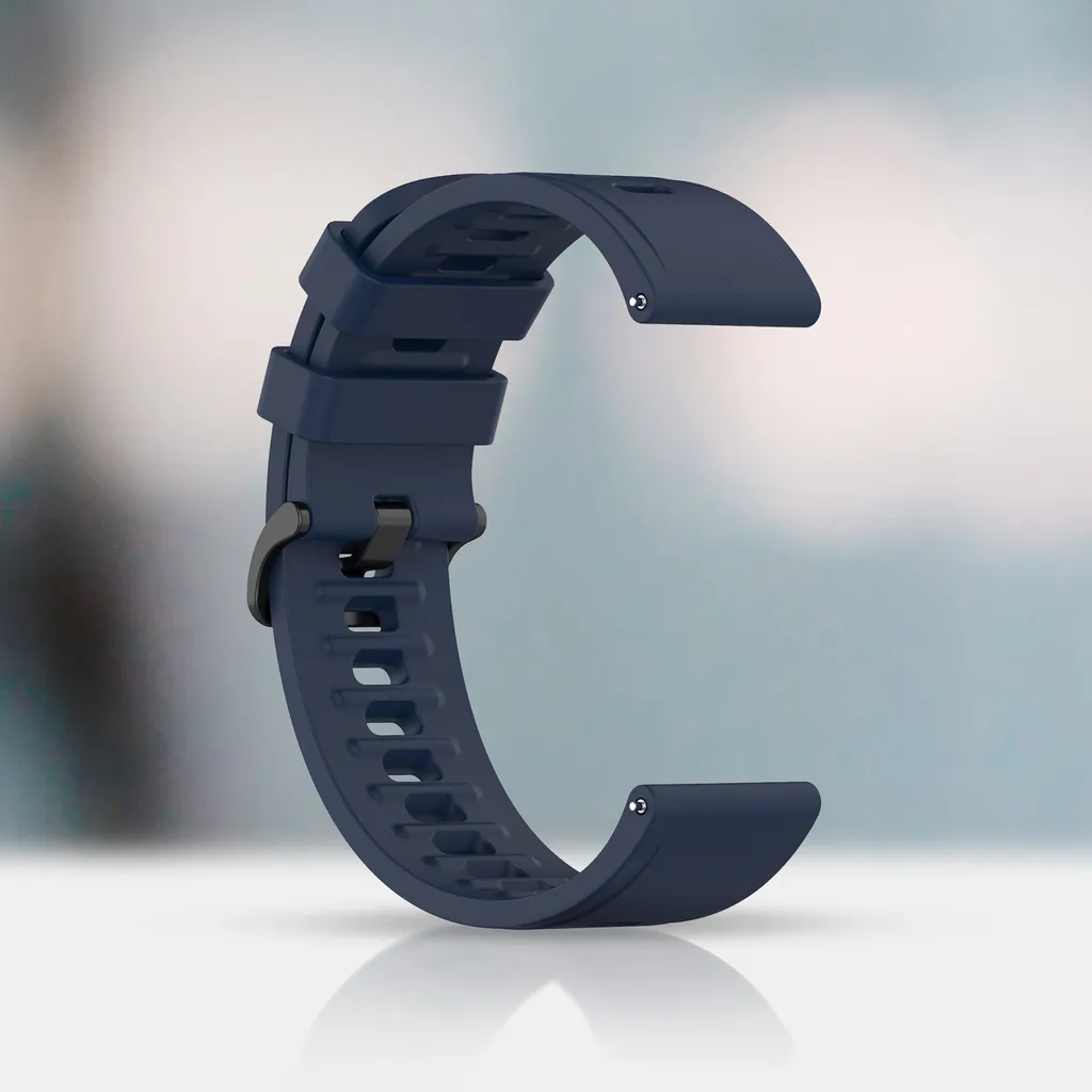 Cinturino Silicone per Xiaomi Watch S1 Active e Color 2 Nero/Blu - 4