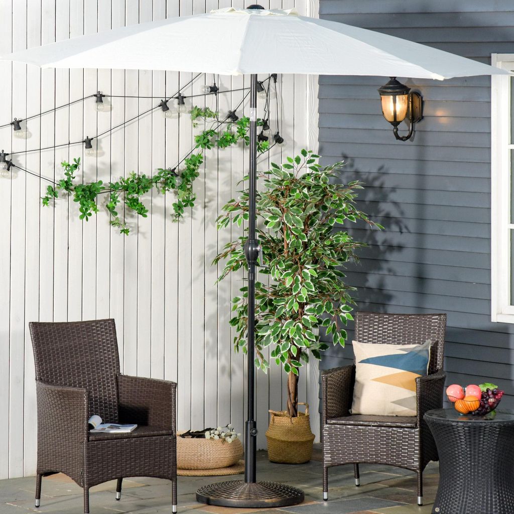Sonnenschirmständer Schirmständer Schirmhalter Schirmfuß 25 kg Rattanoptik Korb Ständer Schirm Ø35/Ø38/Ø48 mm Kunststoff + Zement Antik Bron...