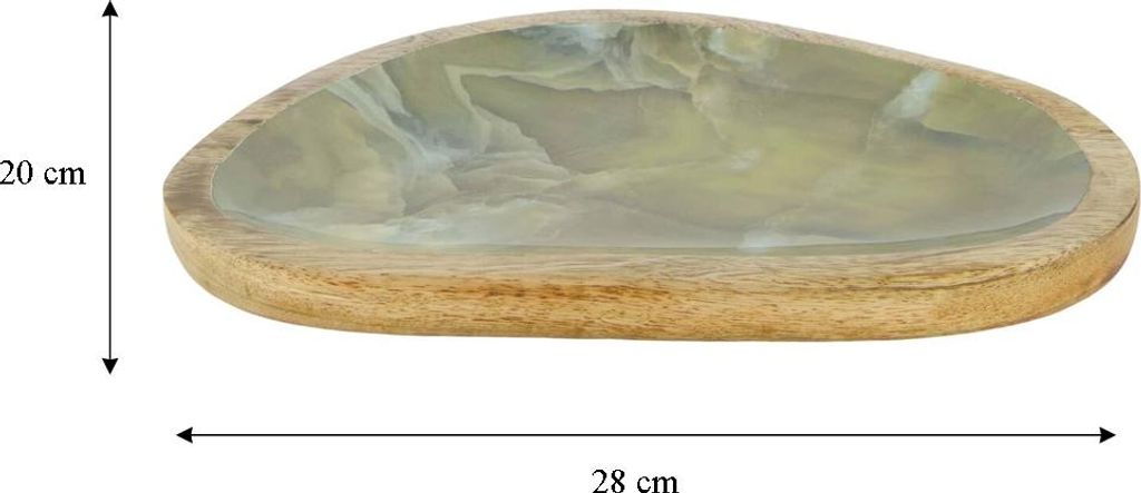 Dijk Dekotablett 28x20x3 cm Holztablett aus Mangoholz Serviertablett Deko