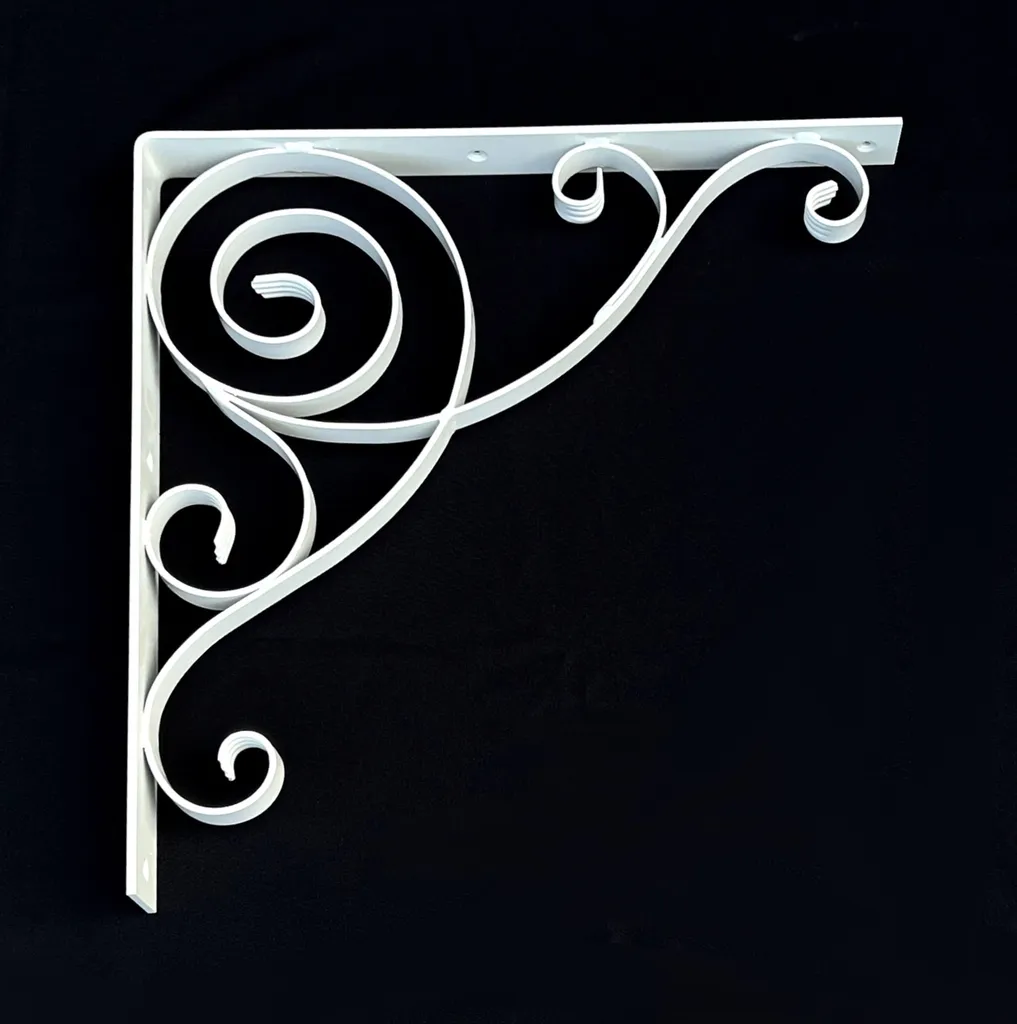Connettore Angolare 50x50 Metallo Bianco - Staffa Design Ferro Battuto