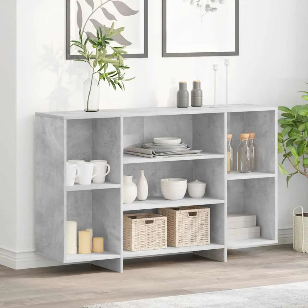 Credenza Grigio Cemento 120x30x75 cm - Mobile Soggiorno in Legno Moderno