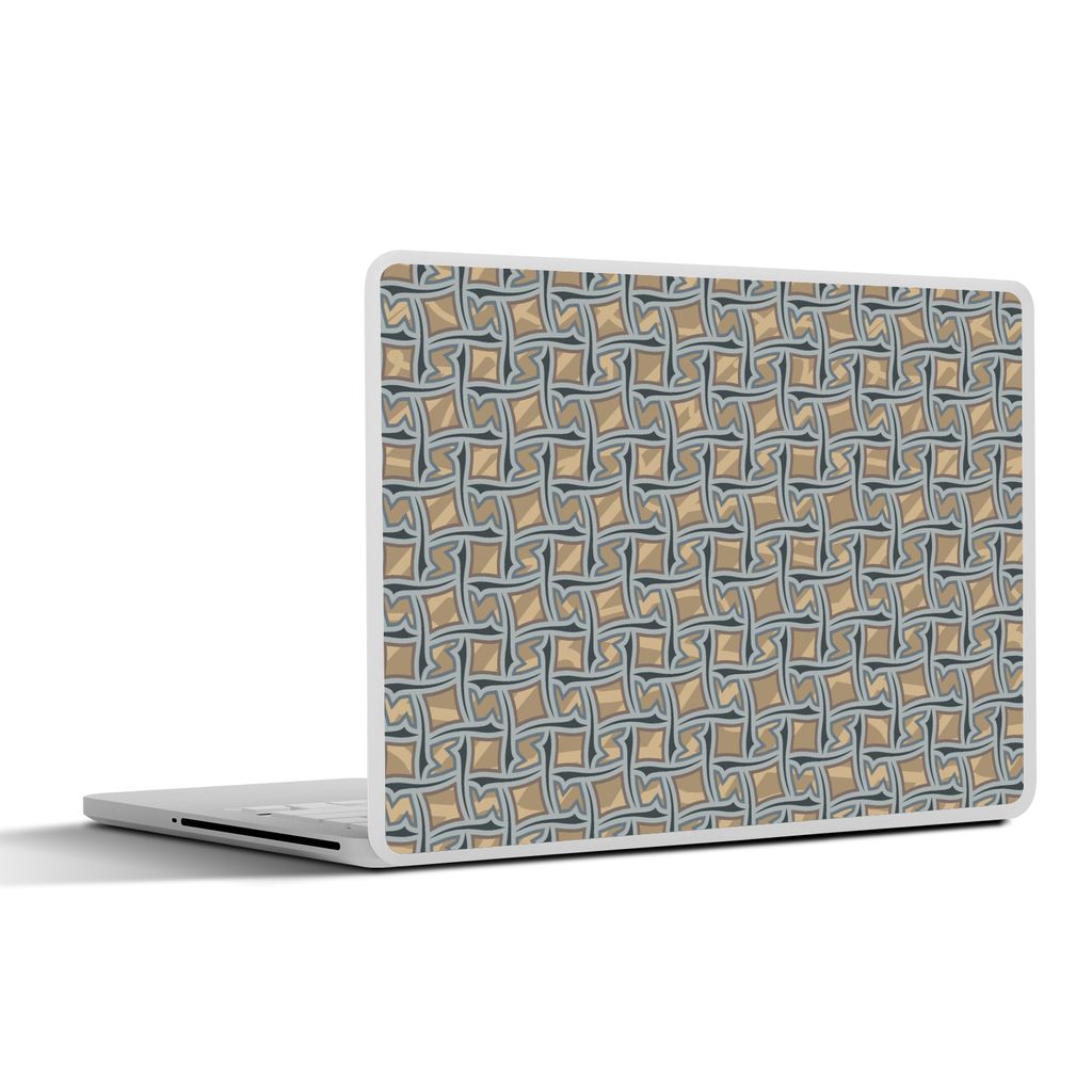 MuchoWow Laptop Aufkleber Sticker Cover Braun - Muster - Geometrie 32.5x23.5 cm - Sticker für Laptop - Selbstklebend