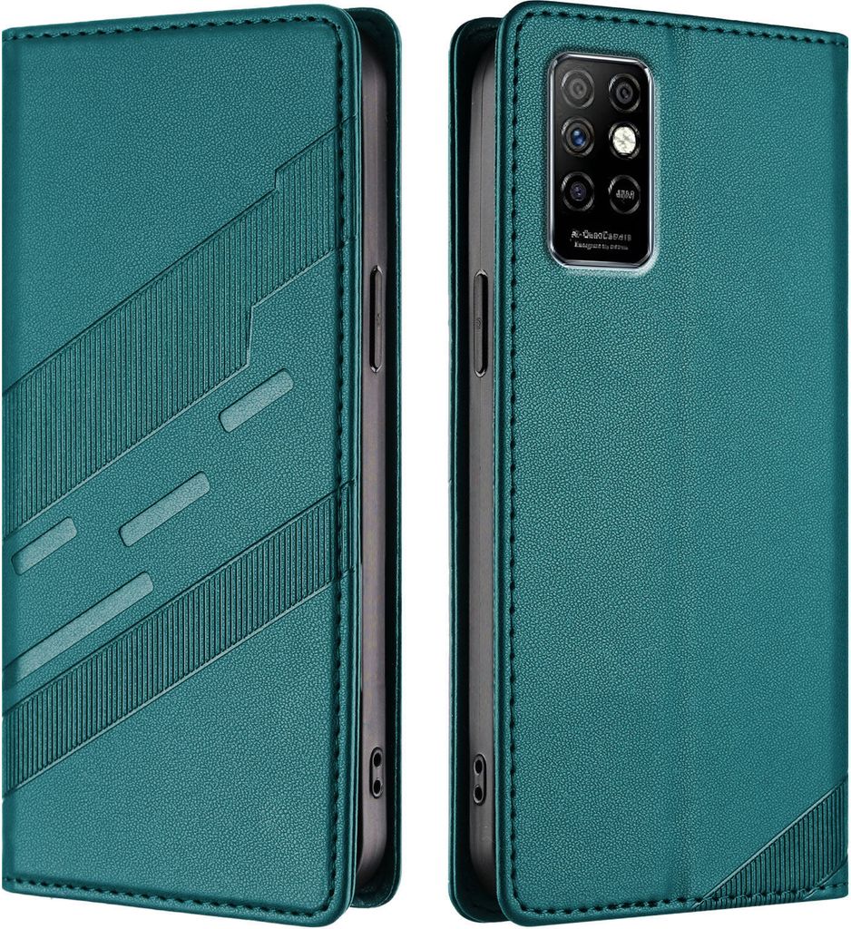 Hülle für Infinix Note 8i, Kunstleder Brieftaschen Handyhülle mit Kartenfach und Standfunktion Grün