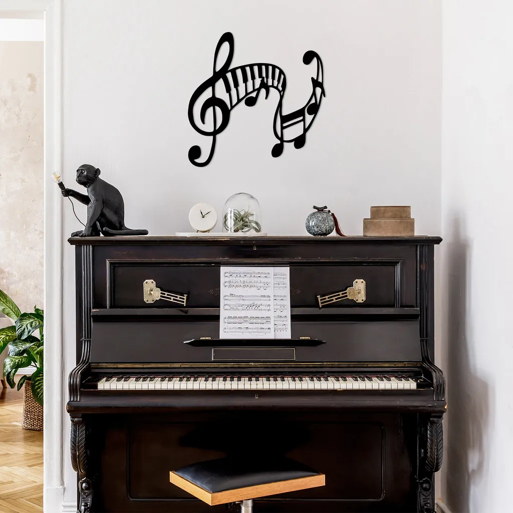 Regalo per Musicisti: Wallity Musical Metallo Nero 70x68cm