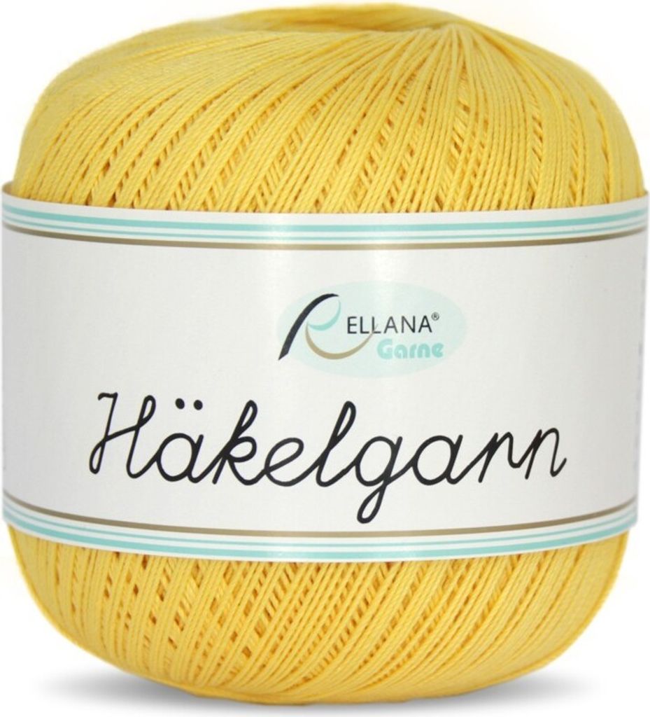 Rellana Häkelgarn, Filethäkelgarn, 50 gr/283m, 100 % Baumwolle gelb (21)