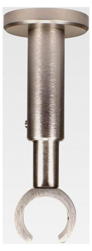 Deckenträger für Gardinenstangen mit 20 mm Durchmesser in Edelstahloptik - variabler Abstand zur Decke