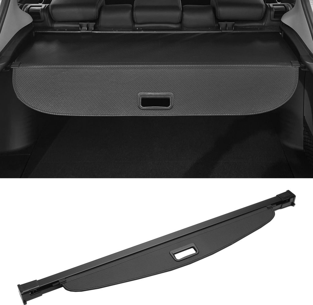 Kofferraum ausziehbare Laderaumabdeckung für Volvo V60 2010-2017 Heckklappe Gepäck Sicherheitsabdeckung Schattierabdeckung Schwarz Carbonfaser