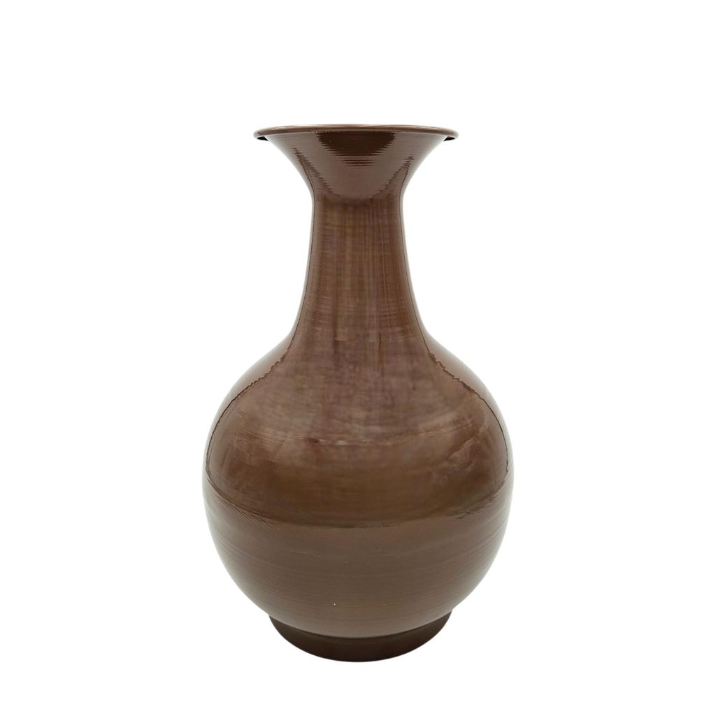 Vase Blumenvase XXL Dekovase Metallvase Beige Braun 38x25 Retro Blumengefäß