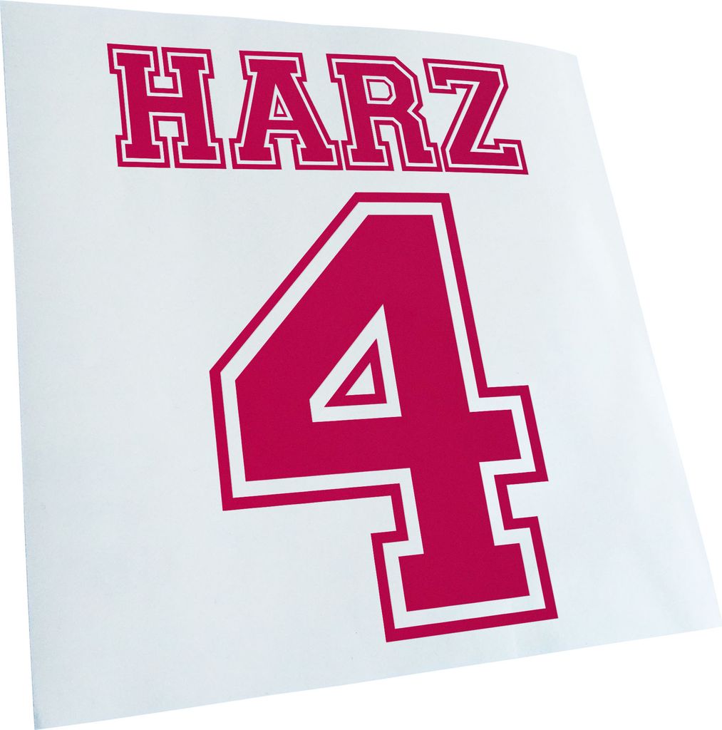 Kiwistar - Autoaufkleber - Harz 4 Arbeitslos - Pink - 24x18cm - Aufkleber für Auto, Laptop, Fahrrad, LKW, Motorrad Mehrfarbig JDM Decal Racing