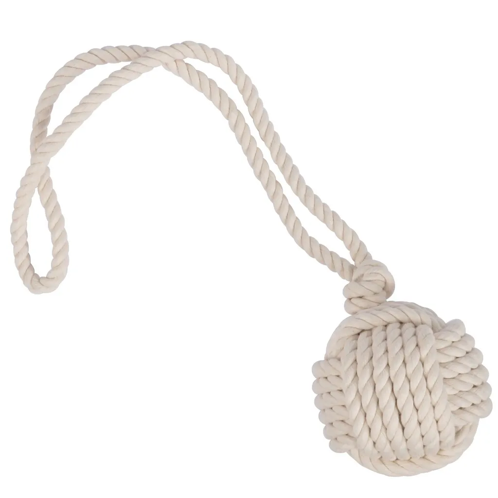 Balle sur corde 48 cm en gomme naturelle pour grand chien et chiot
