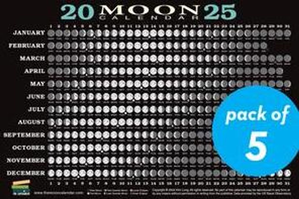 Long, K: 2025 Moon Calendar Card (5 Pack) Produktbild 