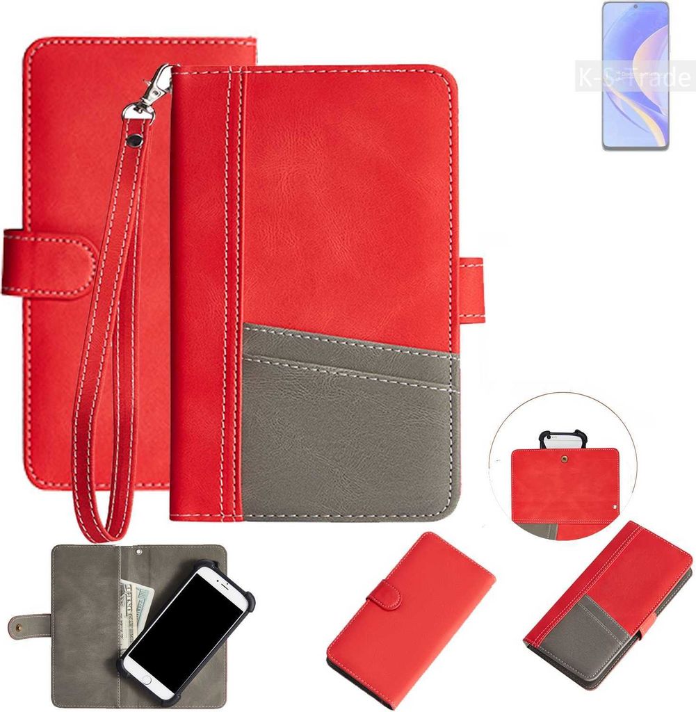 K-S-Trade Handy Schutzhülle für Huawei Enjoy 50 Pro Hülle Portemonnee Brieftasche Klapphülle Kartenfächer Flip Wallet Case Etui