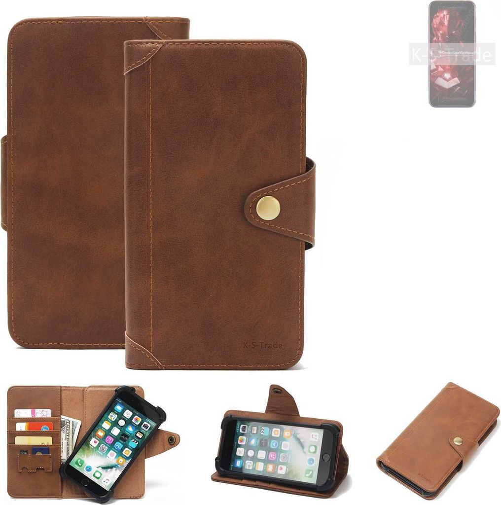 K-S-Trade Handyhülle kompatibel mit nubia Red Magic 3S Schutz Hülle Walletcase Bookstyle Tasche Case Handytasche Wallet Flipcase Cover Polyuretha...