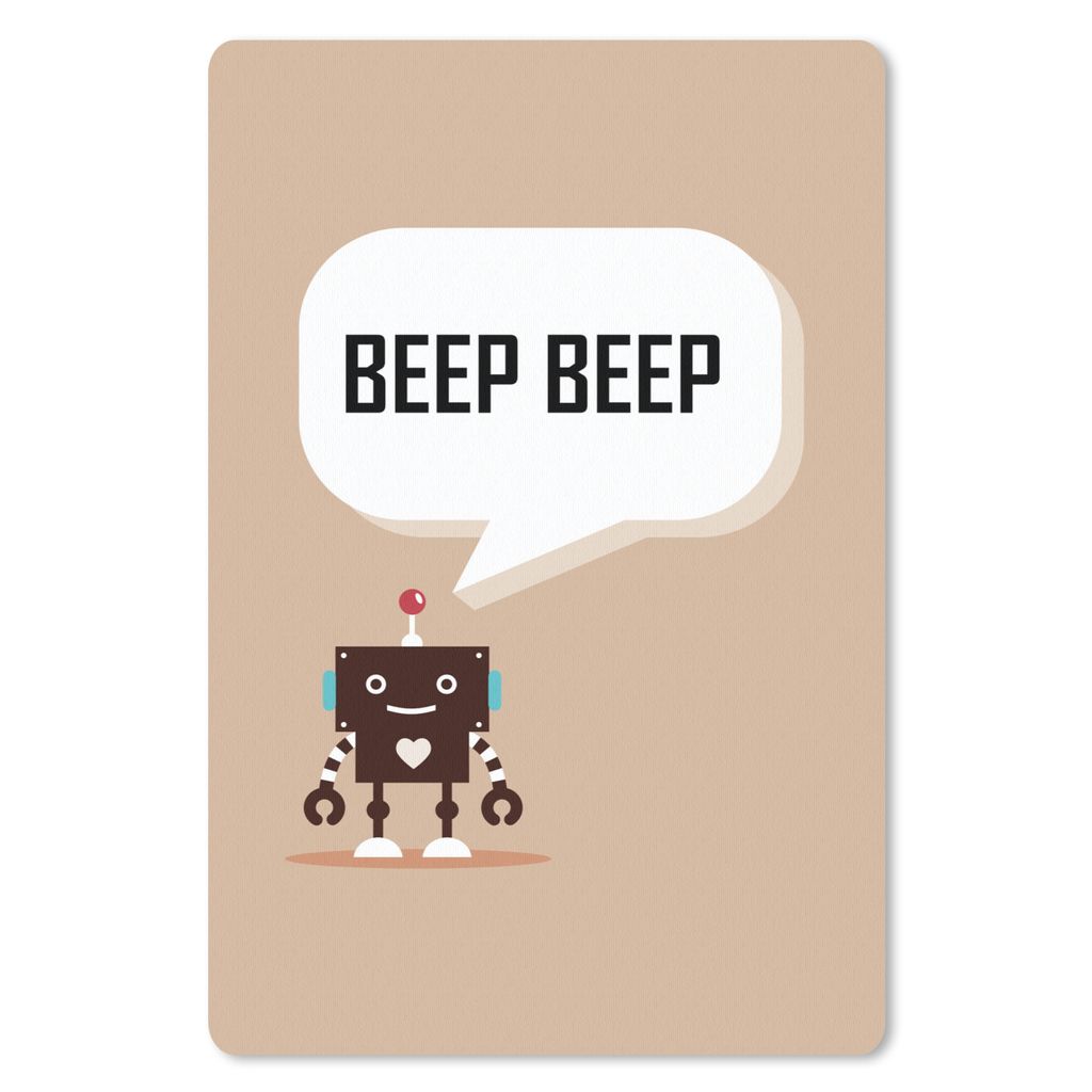 MuchoWow Mauspad Mousepad Sprichwörter - Zitate - Piep piep - Roboter - Herz - Kinder - Jungen 18x27 cm - Mousepads - Maus Mat - Pad - Mausunter...