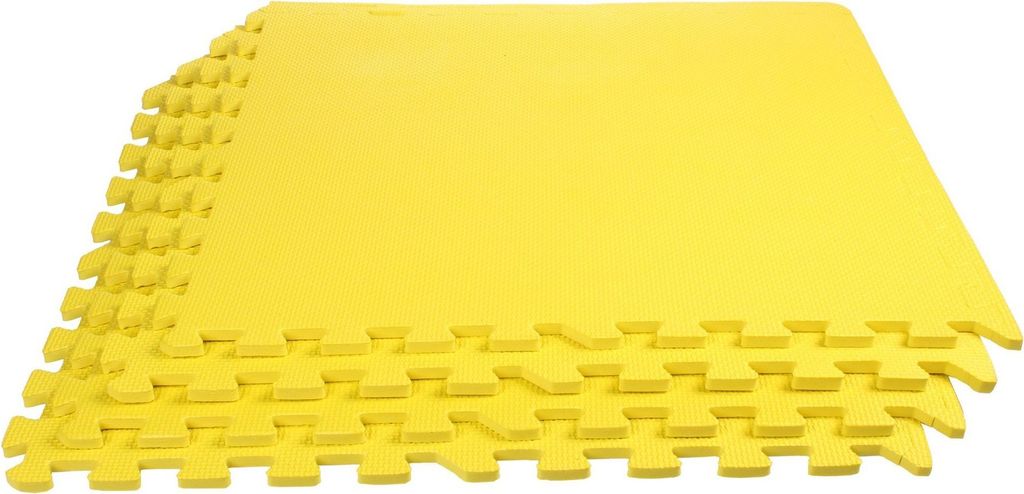 Buntes Puzzle Fitnessmatte gelb, 4 Stück