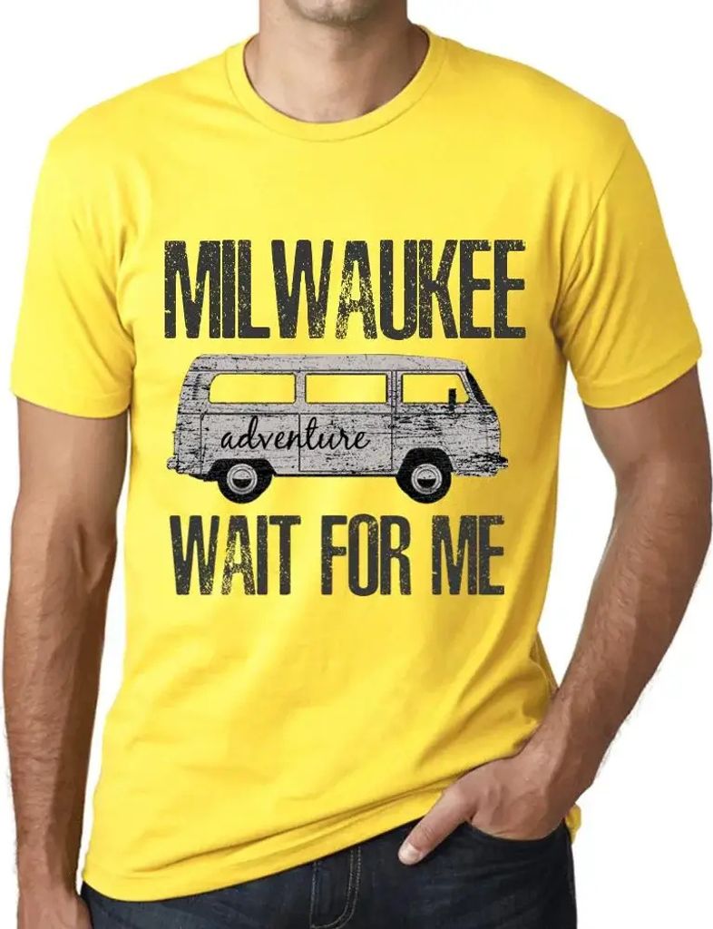 Herren Grafik T-Shirt Abenteuer warten auf mich in Milwaukee – Adventure Wait For Me In Milwaukee – Öko-Verantwortlich Vintage Jahrgang Kurzarm