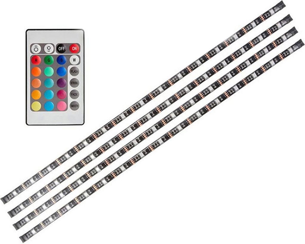 4 * 50cm USB LED Strip Lights Kit Flexible Strip Lights mit Mini-Fernbedienung Home LED Tape Strip für TV Computer Hintergrundbeleuchtung