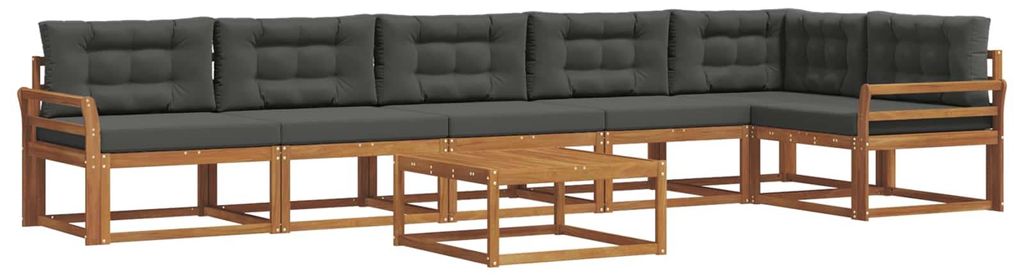 vidaXL Outdoor-Sofagarnitur mit Kissen 7 pcs Natur und Anthrazit