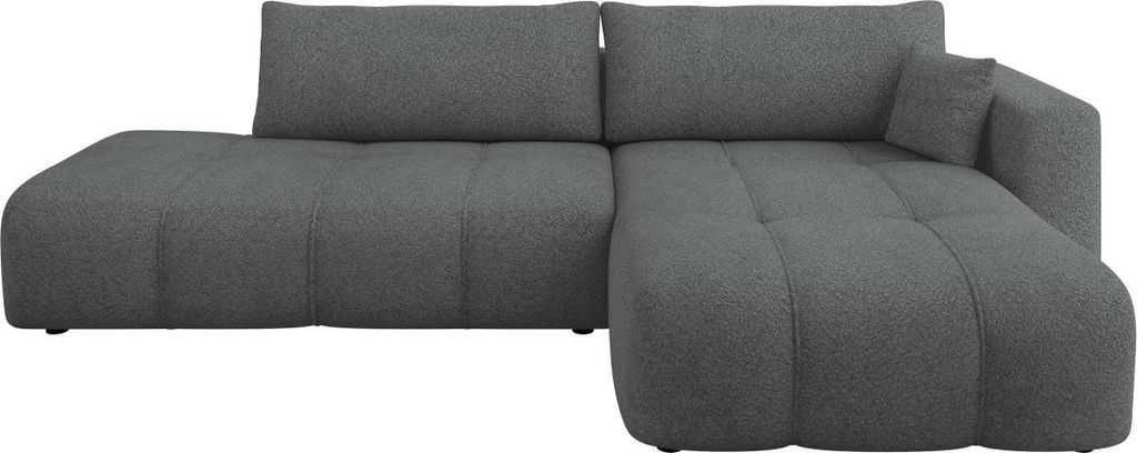 MIRJAN24 Ecksofa Furyn O, Wohnzimmer Eckcouch mit Bettkasten und Schlaffunktion, L-Form, Seite Rechts (Farbe: Coral 80)