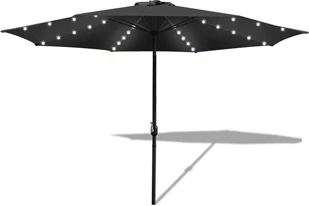 Izrielar 3.5m Ombrellone LED Solare UV50+ Grigio | Design & Comfort