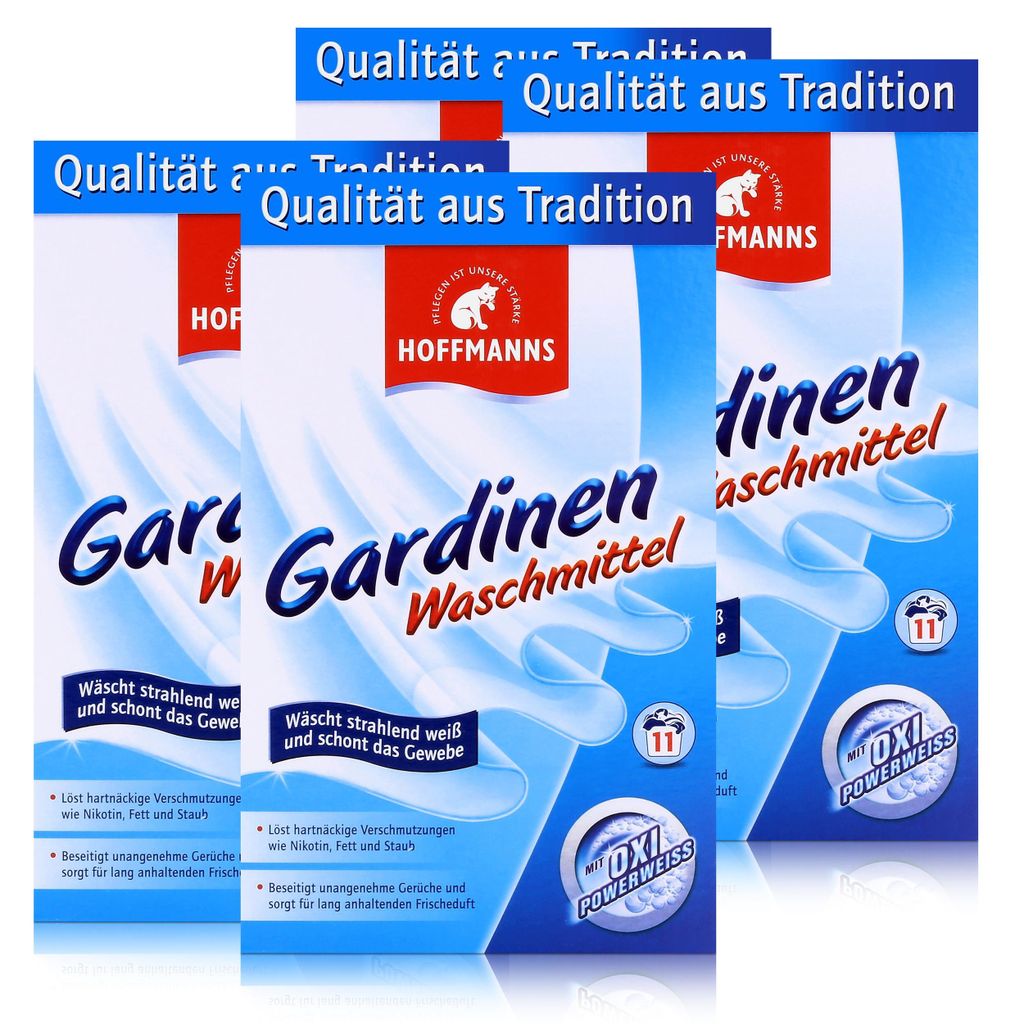 Hoffmanns Gardinen Waschmittel 660g - Wäscht strahlend weiß (4er Pack)