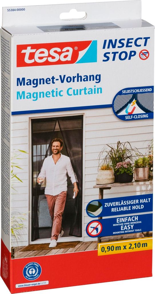 Tesa magnetická záclona 2,1 m x 0,9 m, samozatváracia 55384 Obrázok produktu 