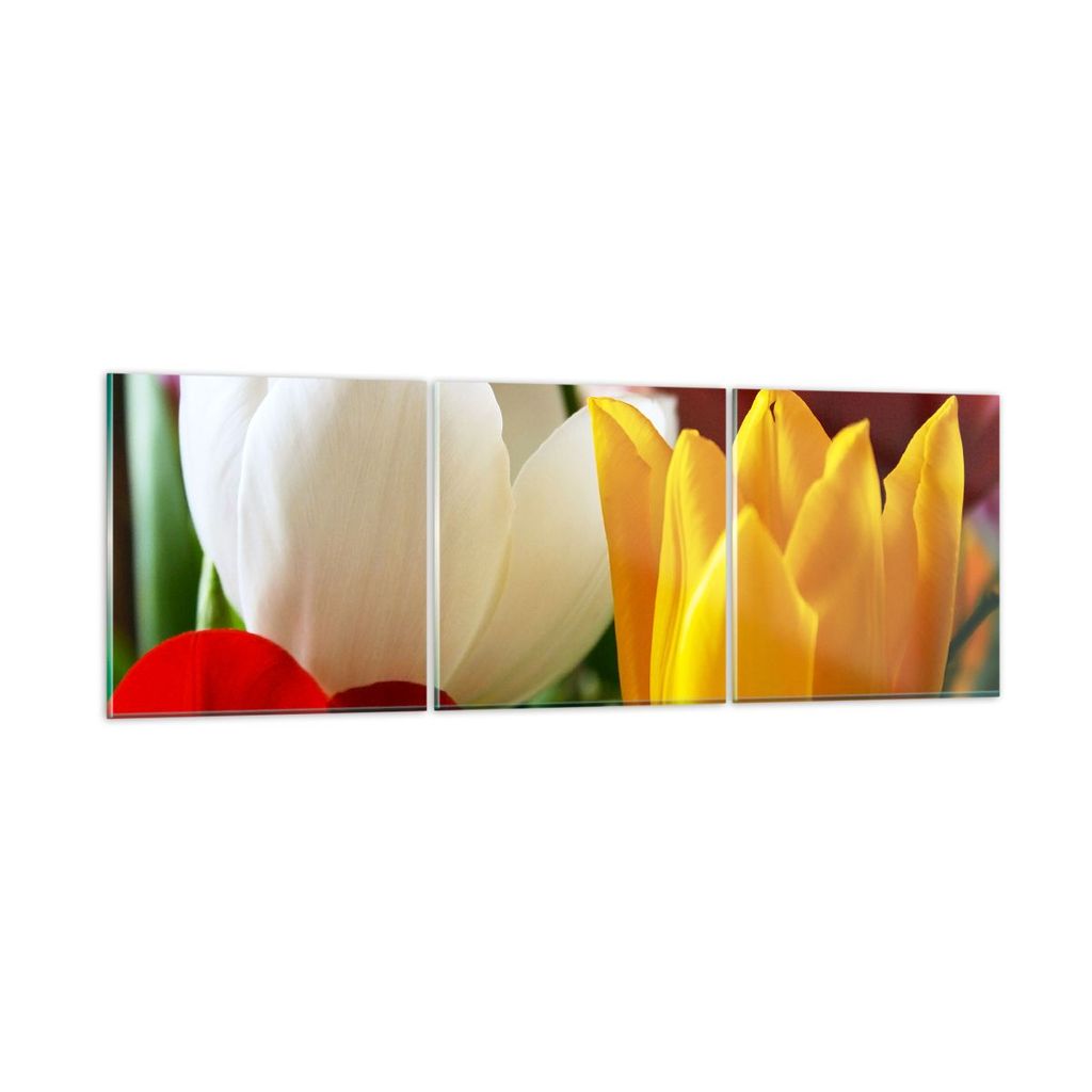 Bilder auf glas - Tulpen Vase Blumenstrauß - 120x40cm - Glasbilder - Wandbilder - Kunstdruck - zum Aufhängen bereit - Wanddekoration aus Glas - G...