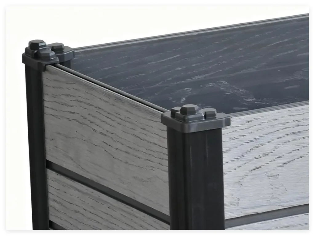 Jardinière rectangulaire grise 105cm au design moderne pour terrasse