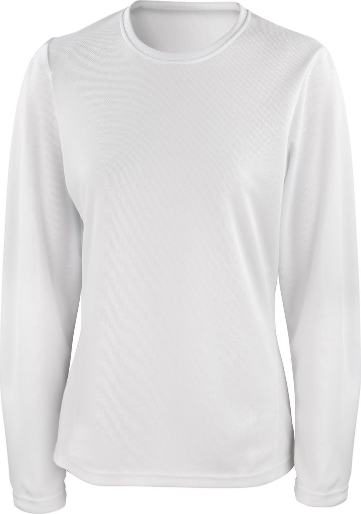 Spiro Damen Sport T-Shirt Langarm Performance RW1492 (XL) (Weiß)