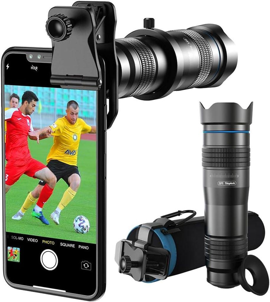 Apexel -Tele -Objektiv -Smartphone, leistungsfähiges 28x HD -Telefonkamera -Kit iPhone, Samsung, Pixel, Android All Smartphones