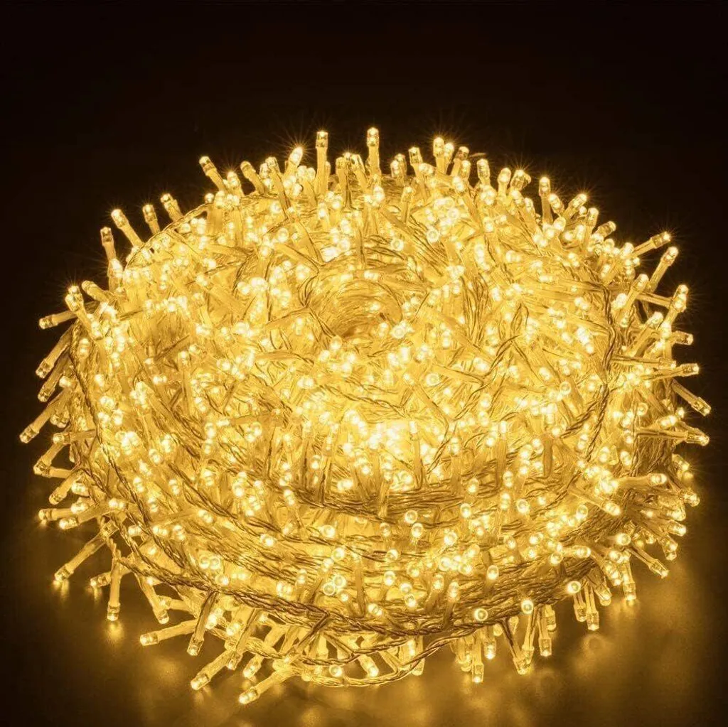 Décoration sapin Noël 100m guirlande lumineuse 800 LED pour grand jardin