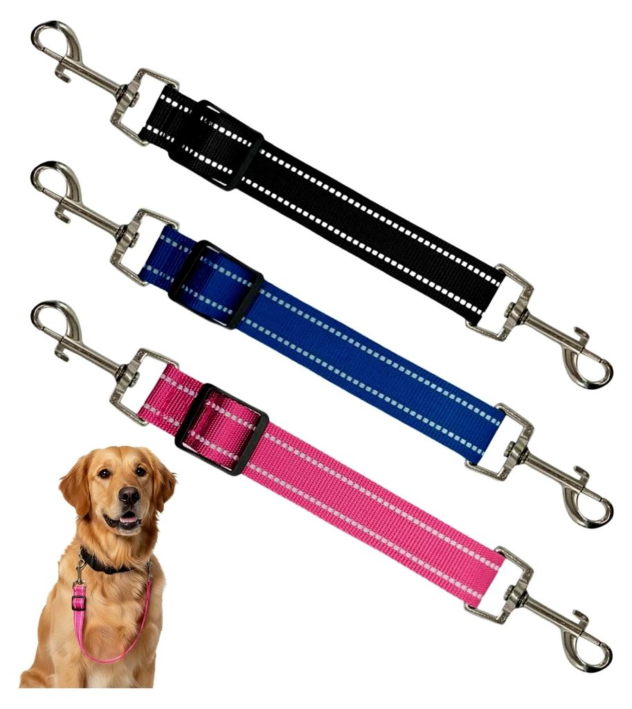 Hundekurzführer 3er Set, Kurze Leine für Kleine Hunde, Mit Karabiner und Gepolstertem Griff, Kompatibel mit Stachelhalsbändern